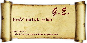 Grünblat Edda névjegykártya